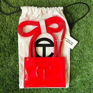 Red Patent Small Telfar Bag
